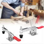 Chfine 10 Pack Toggle Clamps, Hold Down Clamp 220Lbs Holding Capacity Quick Release Horizontal Clamps with Rubber Pressure Tip for Woodworking Jigs and Fixtures, Welding, Drill Press, Crosscut Sled