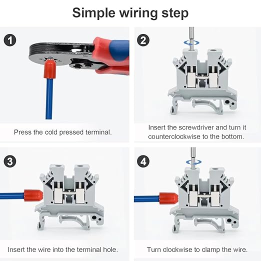 Terminal Block Kit, Rail Type Voltage Terminal, Rail Combined Terminal Block(Gray)