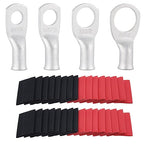 62PCS 8 AWG Tinned Ring Terminal Heat Shrink Tubing Set Copper Wire Lugs 8 Gauge 5/16", 3/8", 1/4", 1/2", 30Pcs Battery Cable Ends and 32PCS Heat Shrink Tubing