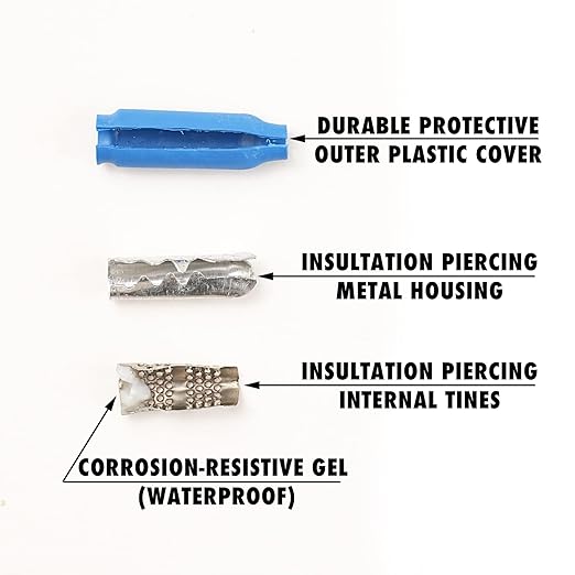 1000 Pcs Waterproof Wire B Connectors AWG 22–26 Gauge Small Gauge Low Voltage Gel Filled Bean Butt Splices Terminals Electrical Crimp Cable Connector for Outdoor, Security Wiring, and CCTV