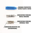 1000 Pcs Waterproof Wire B Connectors AWG 22–26 Gauge Small Gauge Low Voltage Gel Filled Bean Butt Splices Terminals Electrical Crimp Cable Connector for Outdoor, Security Wiring, and CCTV