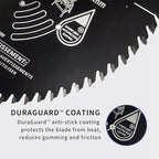 12-Inch 80-Tooth Fine Finish Professional Woodworking ATB Saw Blade with DuraGuard Anti-Stick Coating for Miter and Table Saws (DF1200SP80)