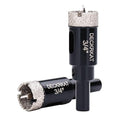 3/4 Inch Diamond Hole-Saw Bits with Pilot Drill Bit - 2pc 3/4" Diamond Tipped Tile Hole Saws with Guiding Bit Accurate Drilling for Porcelain Tile Ceramic Pottery Granite Stone Glass Bottles 20mm