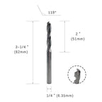 1/4" Solid Carbide Jobber Drill Bits with Straight Shank and 118° Point Angle, Made from K20 Tungsten Carbide,Applications: for Stainless Steel Alloy Metal, 5-Piece