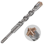 3pcs 3/4" X 8"-6" Cross-Type Double Thread Carbide Drill Bits for Concrete, Brick, Stone, Hammer Drill Bits