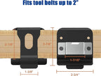 Tape Measure Holder for Belt, Low-Profile Tape Measure Belt Clip, Measuring Tape Holder up to 2" Tool Belt, Tape Accessories