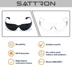 100 Pack of Clear Safety Glasses, Scratch & Impact Resistant ANSI Z87.1 Protective Eyewear, Ploycarbonate Lenses or Women Men Safety Sunglasses for Construction, Outdoor Work & Shooting Ideal for Lab