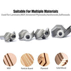 6pcs Cove Router Bit Set,1/4" Shank,Radius 1/8",3/16",5/16",3/8",7/16", and 1/2",Cove Edging Cutter for Wood Edge Profiling,Molding