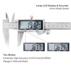 Electronic Digital Vernier Caliper, LOUISWARE Stainless Steel Caliper 150mm/0-6 inch Measuring Tools with Extra-Large LCD Screen, inch/Metric Conversion