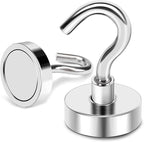 MIKEDE Magnetic Hooks Heavy Duty, 40 Lbs Magnet with Hooks for Cruise Cabins, Strong Magnets Neodymium for Hanging, Magnetic Wall Hooks for Refrigerator, Locker Decoration, Workplace -10Pack