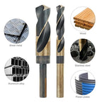 COMOWARE 1" Reduced Shank Drill Bit, HSS M2, Black & Gold Drill Bit with 3-Flat 1/2" Shank, 135° Split Point, Metal Drills Bits for Steel/Aluminum/Iron/Plastic/Wood, for Electricians & DIY