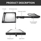 Telescoping Inspection Mirror Portable/Vehicle Inspection Mirror 7.87 Inch, with Rechargable LED Light