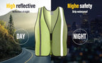 SIFE 10 Pack High Visibility Reflective Safety Vest,Made from Breathable and Neon Yellow Mesh Fabric,light weight for Man and Woman(Yellow-Grey, 10 pack)