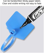 6 in Marker Nylon Cable Ties, Plastic Water Proof Tags, Self-Locking Written-on Cable Marker, Security Seals Label for Cabling, Wire Marking Label, Shipping Hanging Tags - Red/ 100pcs