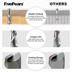 FivePears Up Cut Spiral Router Bit for CNC, 3/8 inch Cutting Diameter and 1-1/4 inch Cutting Length 3/8 inch Shank Carbide End Mill Router Bit for Wood Carving Engraving Grinding Grooving