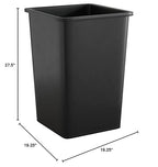 35 Gallon Black Square Commercial Trash Can