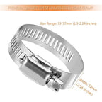 LOKMAN 20 Pack Stainless Steel Hose Clamp Adjustable 1-1/4'' - 2-1/4'' (33-57mm) Worm Gear Hose Clamp, Metal Fuel Line Pipe Clamp for Plumbing, Automotive And Mechanical Application
