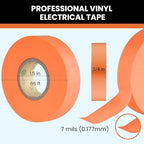 Lichamp 10-Pack Orange Electrical Tape Waterproof, 3/4 in x 66ft, Industrial Grade UL/CSA Listed High Temp Electrical Tape Orange Electric Super Vinyl