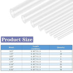 XHF 205 PCS 8 Size Length 3.5" Clear 3:1 Waterproof Automotive Electrical Heat Shrink Tubing Assortment Kit Marine Grade Adhesive Lined Tube, Insulation Sealing Oil-Proof Wear-Resistant