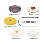 SCOTTCHEN Buffing Polishing Wheels 6in x 1/2in Arbor Soft (30Ply) / Fine (50Ply) / Medium (42Ply) / Coarse (50Ply) / Rough (5Ply) for Bench Grinder - 5pcs