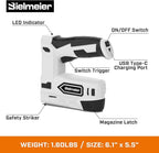 Electric Staple Gun, 2 in 1 Electric Stapler Tacker 4V Cordless Brad Nailer Kit, Battery Powered Nail Gun for Upholstery, Carpentry, DIY with Staple Remover, 1600 Pcs Staples and Nails