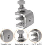 Stainless Steel C Clamps, Mini Tiger Clamp Set for Mounting, Heavy Duty Metal U Clamps, Small Desk G-Clamp with 0.79 Inch Stable Wide Jaw Opening for Metal Working Woodworking Welding Building (4pcs)