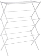 Amazon Basics Foldable Portable Laundry Rack for Air Drying Clothing, Indoor Outdoor Use - 14.5" D x 29.5" W x 41.8" H, White