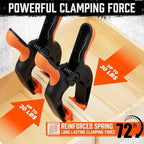 HORUSDY 4-Pack Spring Clamps Heavy Duty, 7-inch Large Plastic Clamps for Crafts with 3.7 Inch Jaw Opening for DIY, Gluing, Clamping and Securing