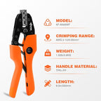 KF CPTEC Ferrule Crimping Tool for Wire Ferrules and End Sleeves, AWG 2-10 (6-35mm²) - Heavy Duty Electrical Terminal Crimper