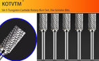 Tungsten Carbide Burr Set SA-5 Double Cut Rotary Burr File(1/2” cutter Dia X 1”Cutter Length) with 1/4'' Shank for Die Grinder Drill Bits (Pack of 5)…