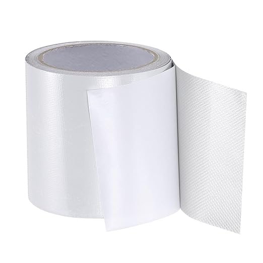 PATIKIL Awning Repair Tape 8m x 10cm Waterproof Canvas Tape High Adhesive Tear Repair Patch Kit for PVC Tarpaulin Tent Awning Fabric RV Sail Boat Cover, White (4" x26.24ft)