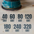 POWERTEC 40/60/80 Grit, 75 PK, 6 Inch Sanding Discs – Hook and Loop, 6-Hole Aluminum Oxide Orbital Sander Pads, Woodworking Round Sandpaper for Random Orbital, Air, Pneumatic & DA Sanders (45250)