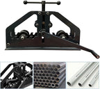 Manual Tube Bender, Metal Tube Roller Bending Machine with 1 Set Molds, Max 1.5" Bending Thickness, High Precision Round Tubing Pipe Bender, Tabletop Hand Bending Tool for Steel, Brass, Copper