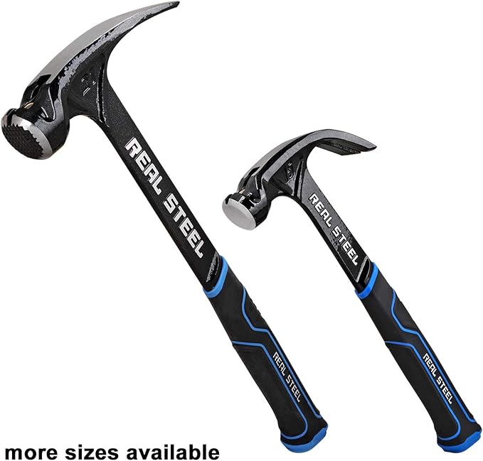 Real Steel 15 Oz One Piece Forged Curve Claw Framing Hammer with Cushion Grip 0516