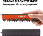 AIRTOON 1/4" Magnetic Hex Bit Holder, 43 Holes Bit Storage with Strong Magnetic Base, Magnetic Screwdriver Bit Organizer, Orange