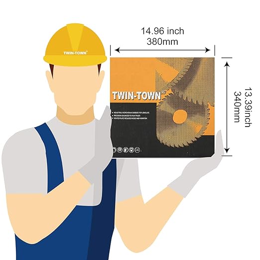 TWIN-TOWN 12-Inch 96 Tooth TCG Aluminum Cutting Saw Blade for Miter/Table Saws - Precision Circular Saw Blades for Aluminum, Plastics, Non-Ferrous Metals with 1" Arbor
