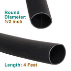 2 Pcs 1/2 inch (Diameter) 3:1 Waterproof Heat Shrink Tubing Kit, Large Marine Dual Wall Adhesive Shrinkable Wire Wrap Tube, Insulation Sealing Cable Protector by YUKSY (4ft, Black & Red)