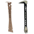 Spec Ops Tools 2-Piece Pry Bar Set, 10" Nail Puller Cats Paw Pry Bar, 9.5" Trim Bar, High-Carbon Steel, 3% Donated to Veterans