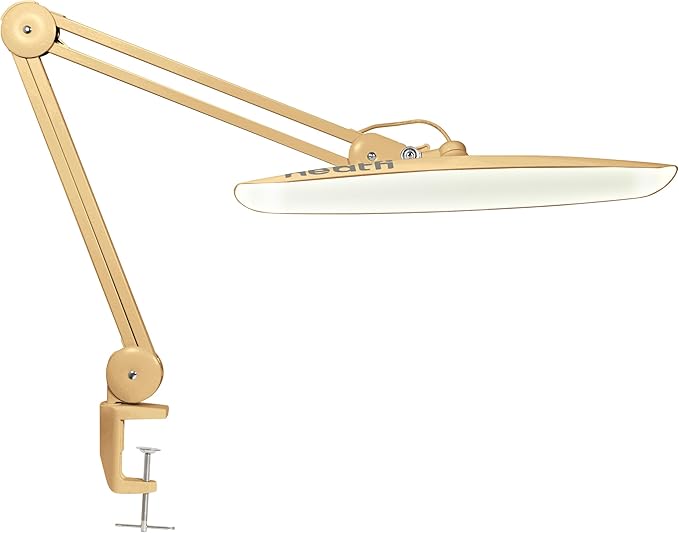 Neatfi XL 2,200 Lumens LED Task Lamp, 20W, 182 Pcs SMD LED, Dimmable, 4 Level Brightness, 3 Light Modes, Desk Light for Home, Office, Workbench (CCT, Gold)