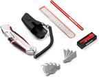 KingTool Self-Retracting Box Cutter with Holster & Belt Clip, Auto Retractable Safety Utility Knife with Total 10PCS SK5 blades, Aaluminum Shell with Rubber Grip, Sturdy & Strong