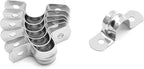 30Pcs 1/2 Inch Stainless Steel Conduit Clamps, Two Hole Strap U Bracket Rigid Pipe Strap Metal U Clamp Conduit Strap Tension Clips U-tube Clamp Heavy Duty