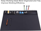 Premium Heat Resistant 932°F 22"x 14.2" Magnetic Silicone Soldering Mat Electronics Work Mat for Computer Cell Phone Laptop Repair,BGA Soldering Gun Iron Workbench Protection