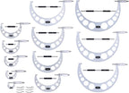 Accusize Industrial Tools 0-12'' by 0.0001'', 12 Pcs Ultra-Precision Outside Micrometers Set with Carbide Tips, Eg00-0912