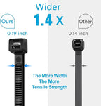 Zip Ties 12 inch (4000 Pack), 85 lb, Double-sided Toothed, Delivering 1.7X Tensile Strength in the Same Specs, Black, Heavy Duty Cable Ties, Glufirm