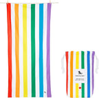 Dock & Bay Beach Towel - Quick Dry, Sand Free - Compact, Lightweight - 100% Recycled - Includes Bag - Summer - Rainbow Skies - Large (160x90cm, 63x35)