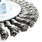 Benchmark Abrasives 4" x 3/16" Stringer Bead Wire Wheel with 5/8"-11 Thread, for Weld Cleaning, Weld Spatter Removal, Stripping, Deburring, Use with Angle Grinders - (4" x 3/16", Carbon)
