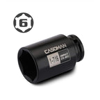 CASOMAN 6-Point 1/2-Inch Drive Deep Impact Socket- 1-7/16" (SAE), CR-MO, 1/2-inch Drive 6 Point Axle Nut Socket for Easy Removal of Axle Shaft Nuts (1-7/16")