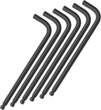 1/16" Ball End Hex Key Set, 6pcs L-Shaped Allen Wrenches Long Arm,CR-V Steel, Black Oxide Finish, High Torque Repairing Tool for Furniture, Bike, Equipment Maintenance