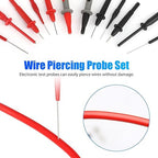 Linkstyle 25PCS Multimeter Test Leads Kit with Replaceable Wire Piercing Probes, Alligator Clips, Test Hook Clips, Tweezer for Digital Electrical Multimeter Testing