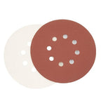 POWERTEC 45101, 90 Pack, 6"x 8 Holes, A/O Hook & Loop Sanding Disc | 60 80 120 180 240 320, Assorted Grits, Red